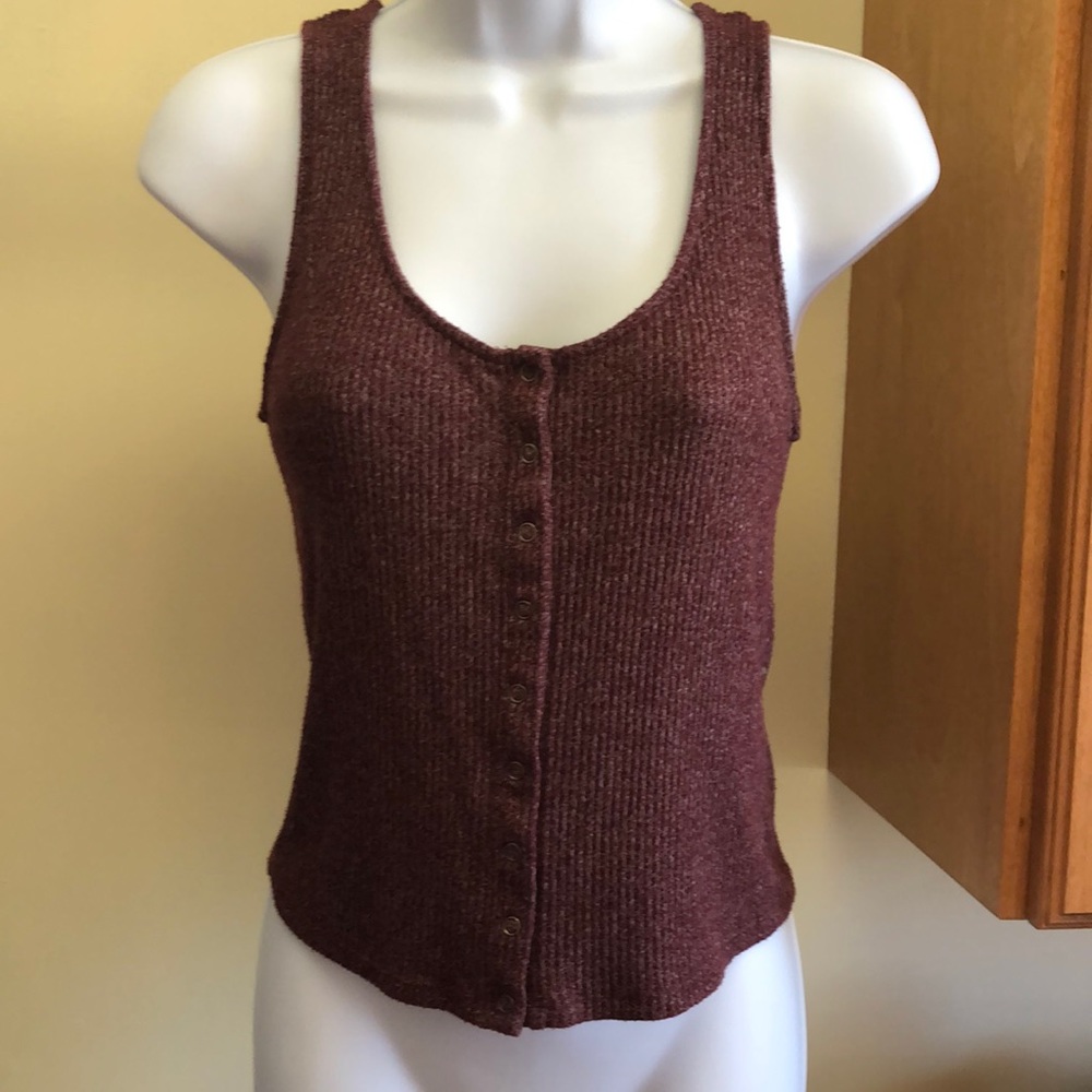 American Eagle snap front ribbed tank
